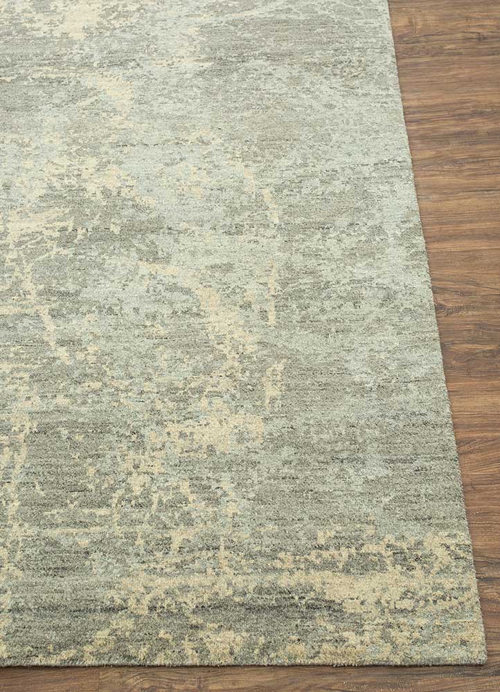 chaos theory by kavi beige and brown wool Hand Knotted Rug - Corner