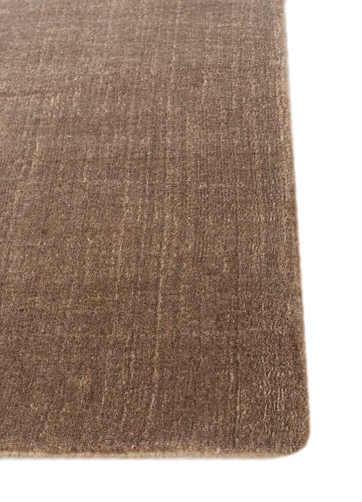 tesoro beige and brown nylon Hand Loom Rug - Corner