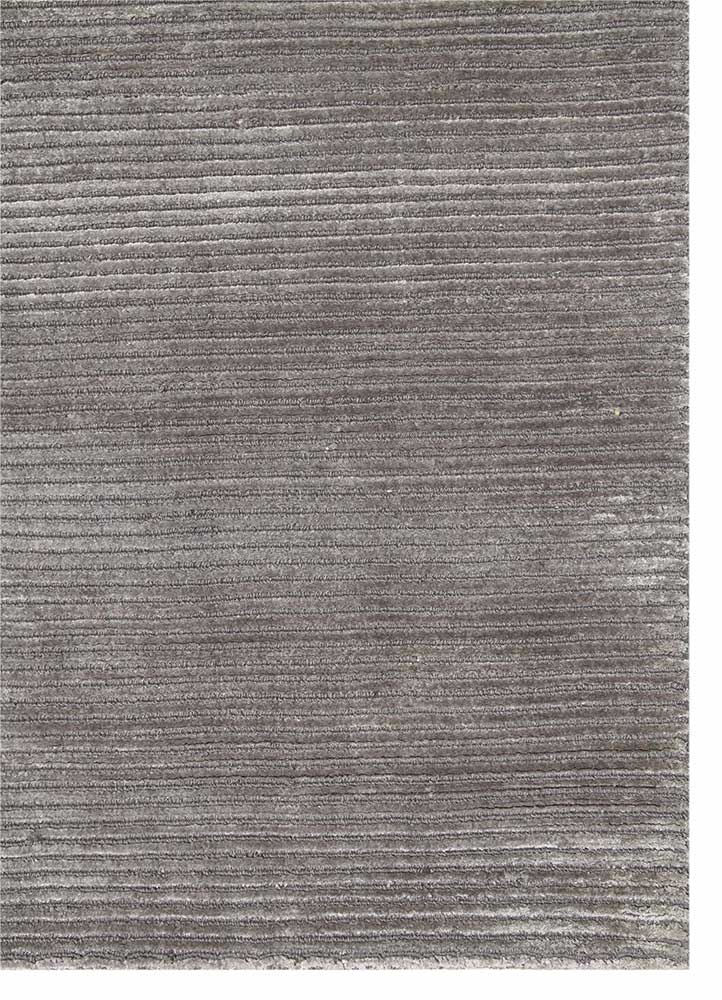 basis grey and black wool and viscose Hand Loom Rug - Corner