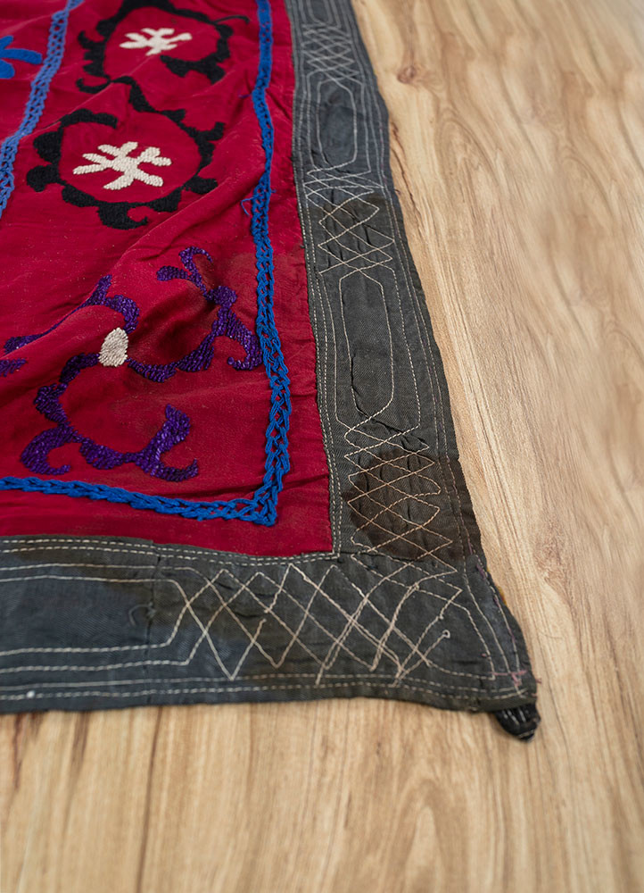 jean red and orange cotton Hand Loom Rug - Corner jean red and orange cotton Hand Loom Rug - Corner