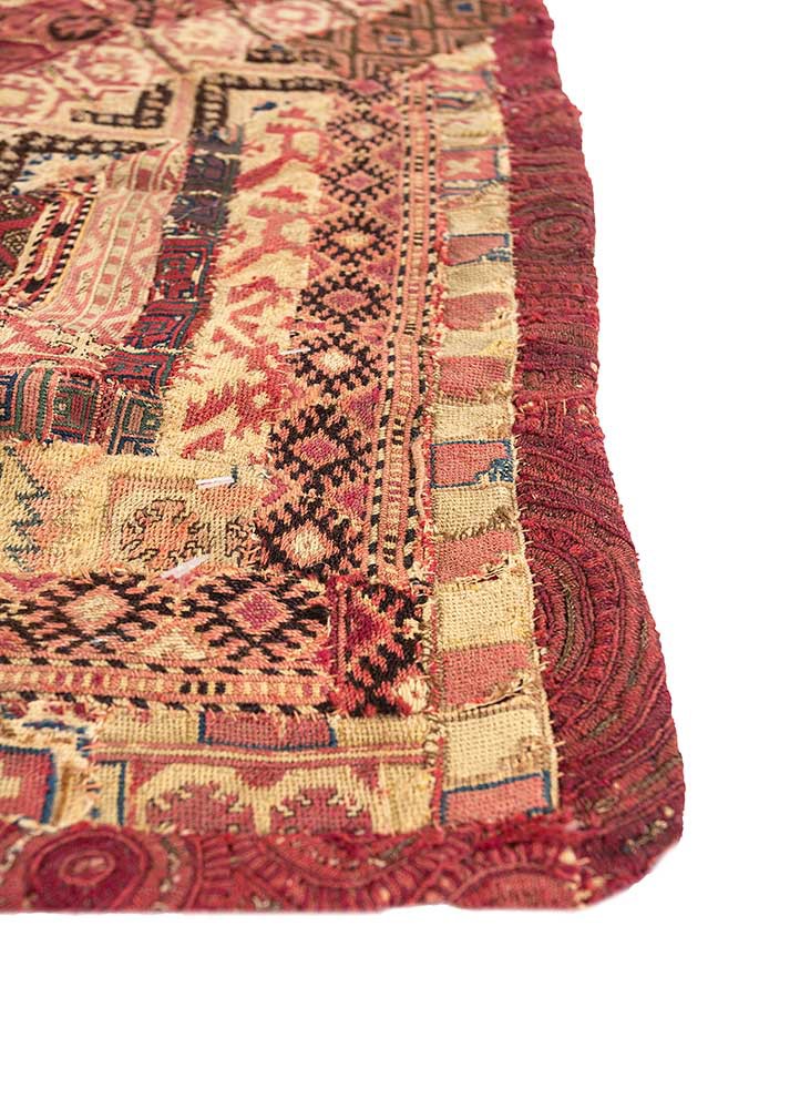 bespoke sile red and orange wool Wall Art Rug - Corner bespoke sile red and orange wool Wall Art Rug - Corner