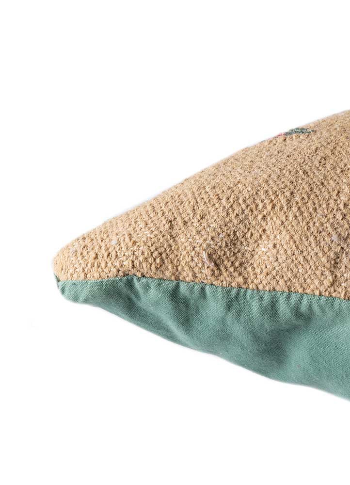 cushion pink and purple wool and viscose Cushion Cover Rug - Corner cushion pink and purple wool and viscose Cushion Cover Rug - Corner