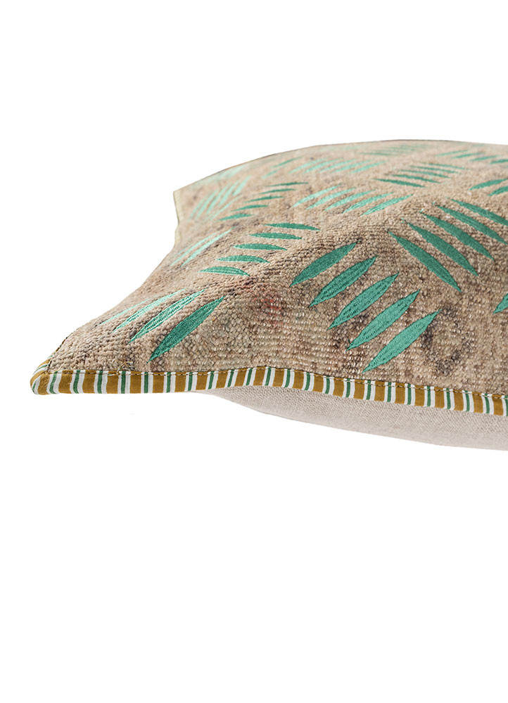 cushion green wool Cushion Cover Rug - Corner cushion green wool Cushion Cover Rug - Corner