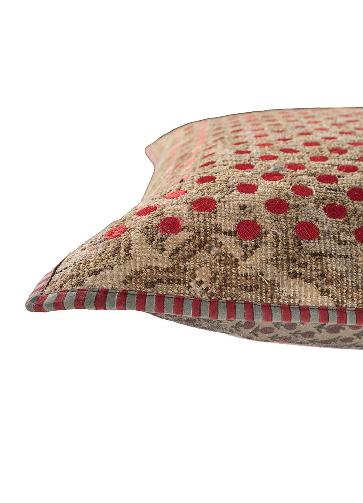 cushion red and orange wool Cushion Cover Rug - Corner cushion red and orange wool Cushion Cover Rug - Corner