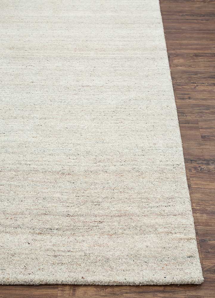 tesoro ivory wool Hand Loom Rug - Corner