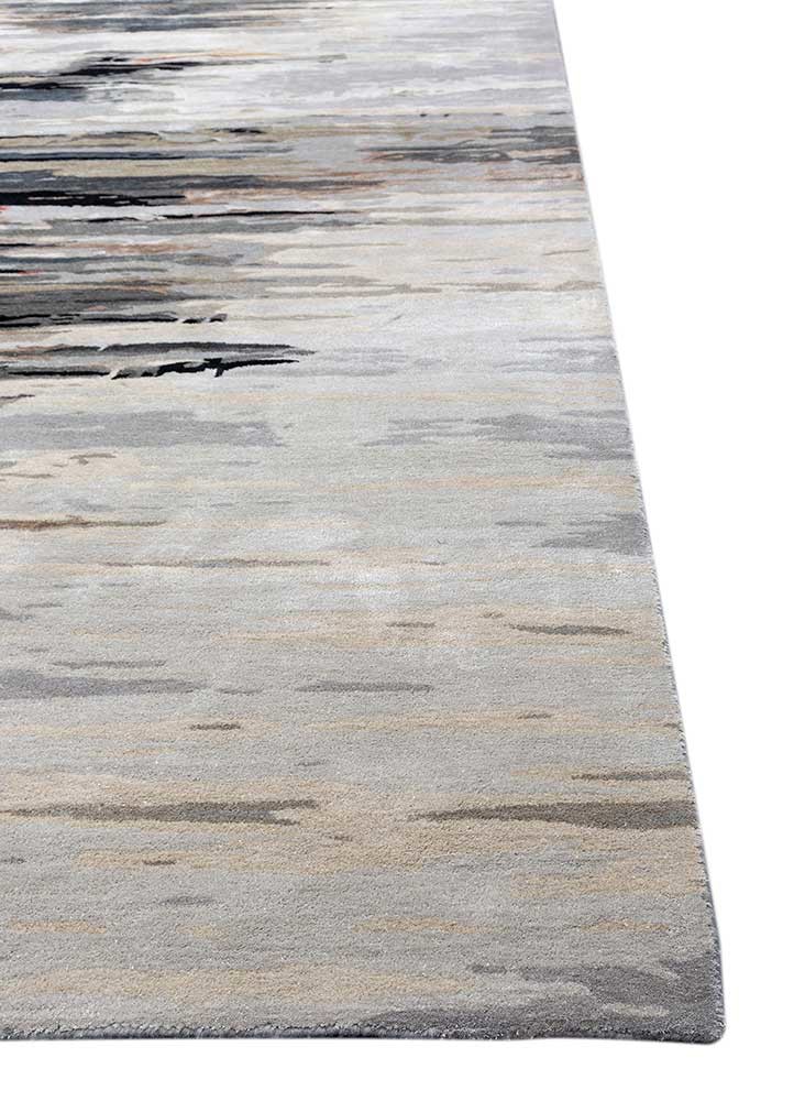 genesis grey and black wool and viscose Hand Tufted Rug - Corner genesis grey and black wool and viscose Hand Tufted Rug - Corner