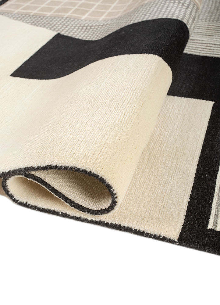 box ivory wool Hand Knotted Rug - FloorShot