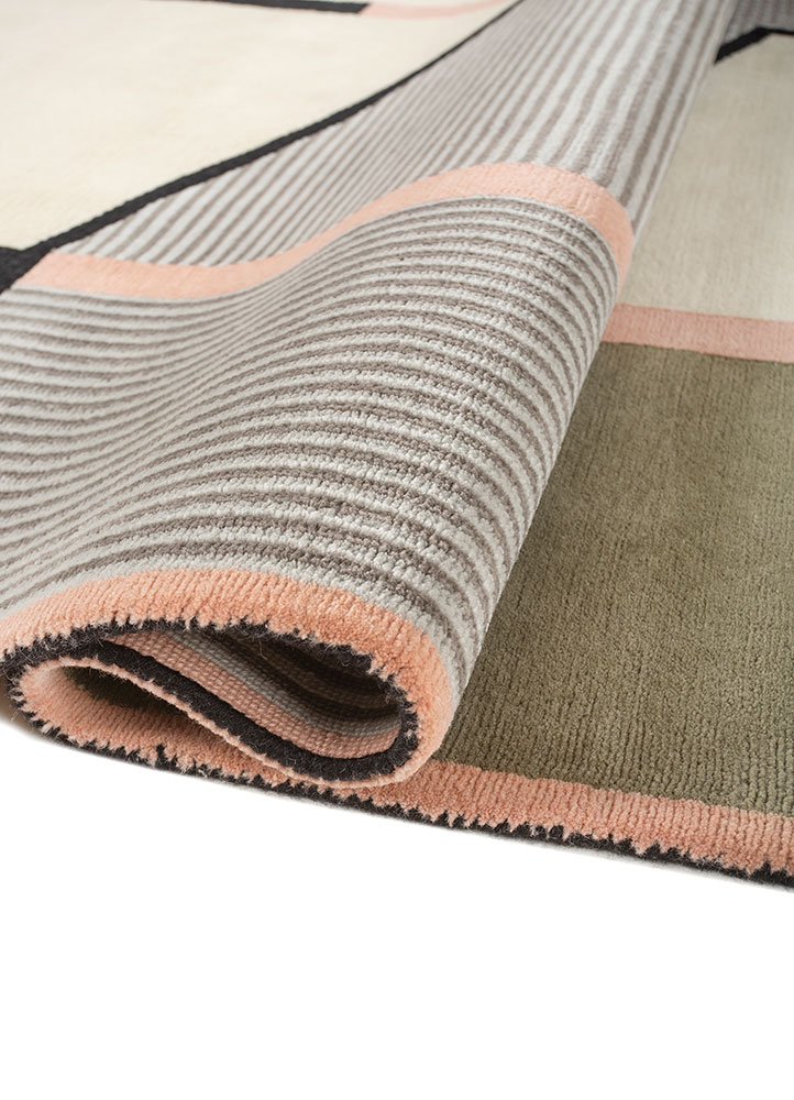 box ivory wool Hand Knotted Rug - FloorShot