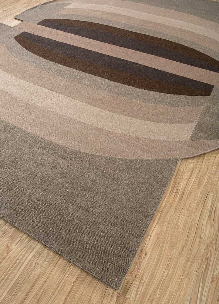 aprezo beige and brown cotton Hand Knotted Rug - FloorShot