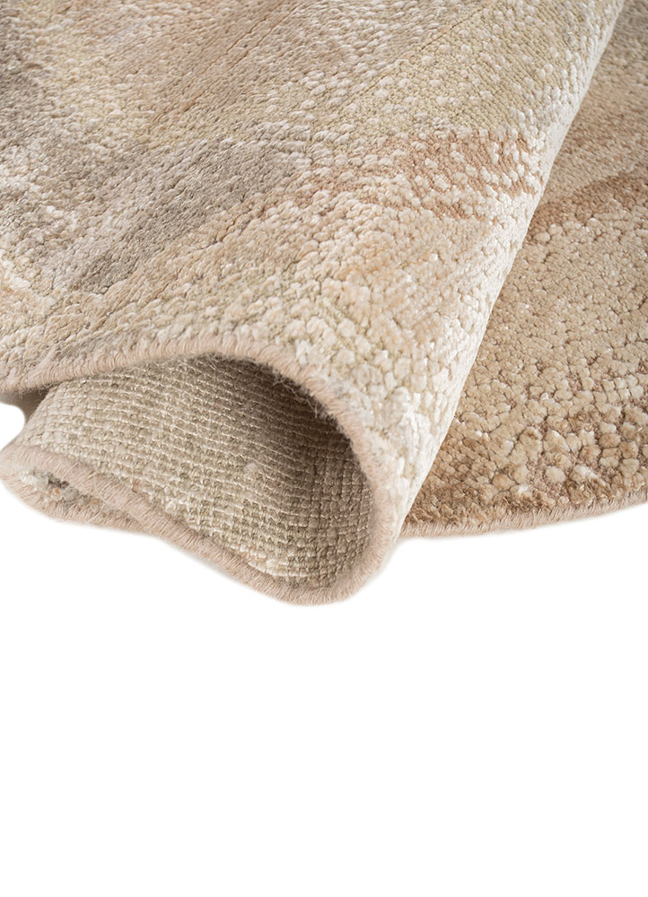 entropy beige and brown wool and bamboo silk Hand Knotted Rug - FloorShot