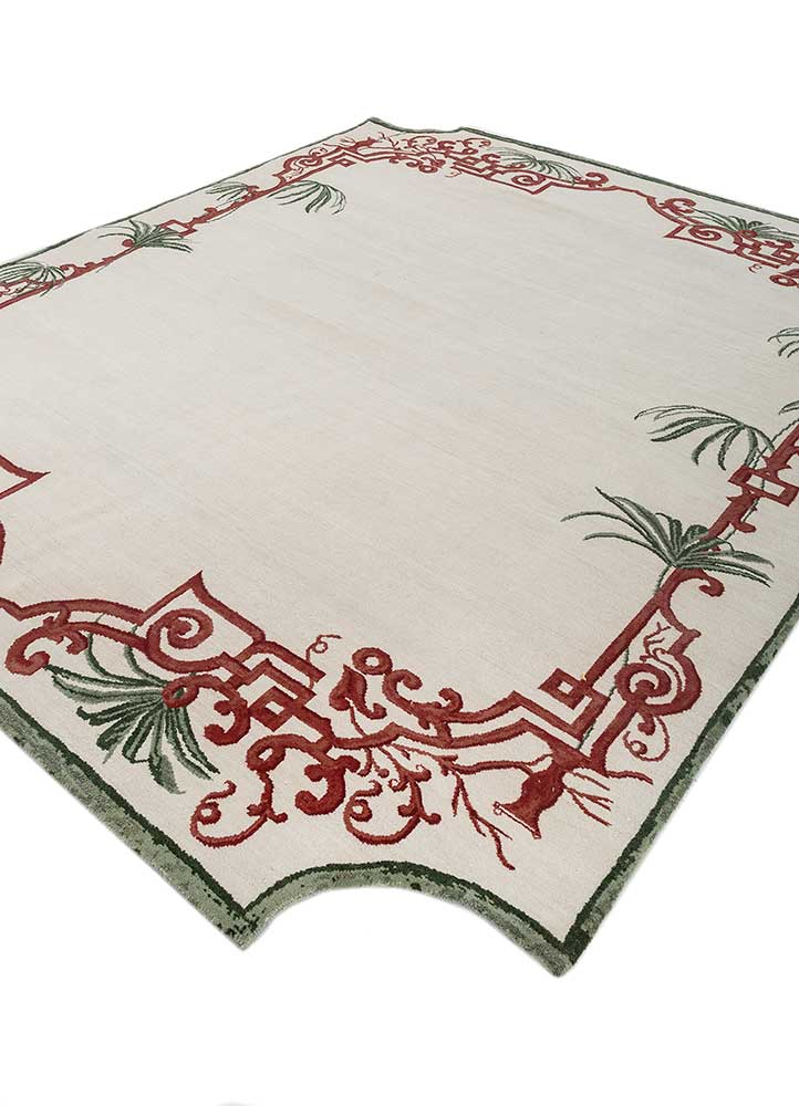 jardins du monde beige and brown wool Hand Knotted Rug - FloorShot