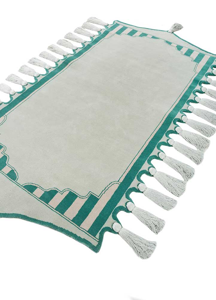 tatiana de nicolay blue wool Hand Knotted Rug - FloorShot