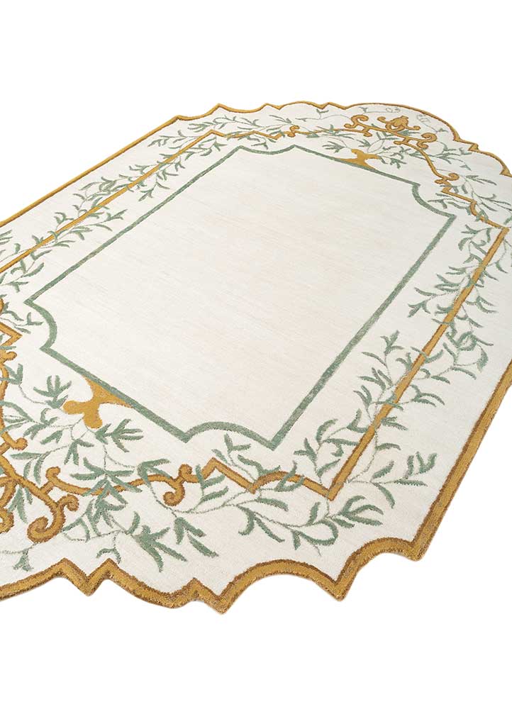 jardins du monde beige and brown wool Hand Knotted Rug - FloorShot