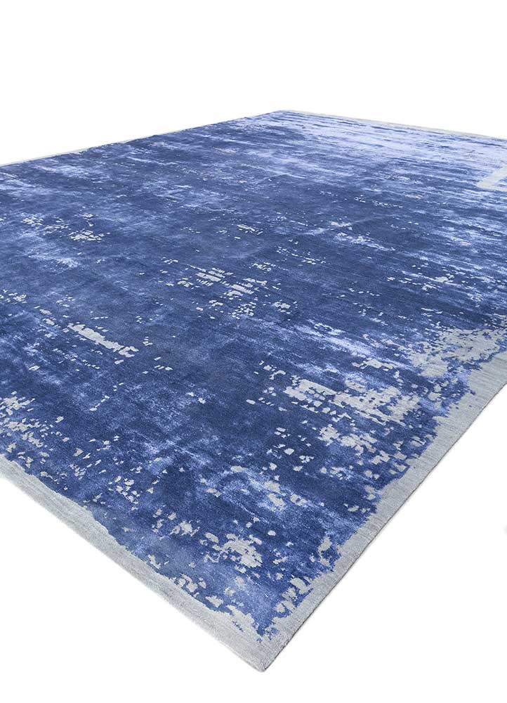chaos theory by kavi blue wool and bamboo silk Hand Knotted Rug - FloorShot chaos theory by kavi blue wool and bamboo silk Hand Knotted Rug - FloorShot
