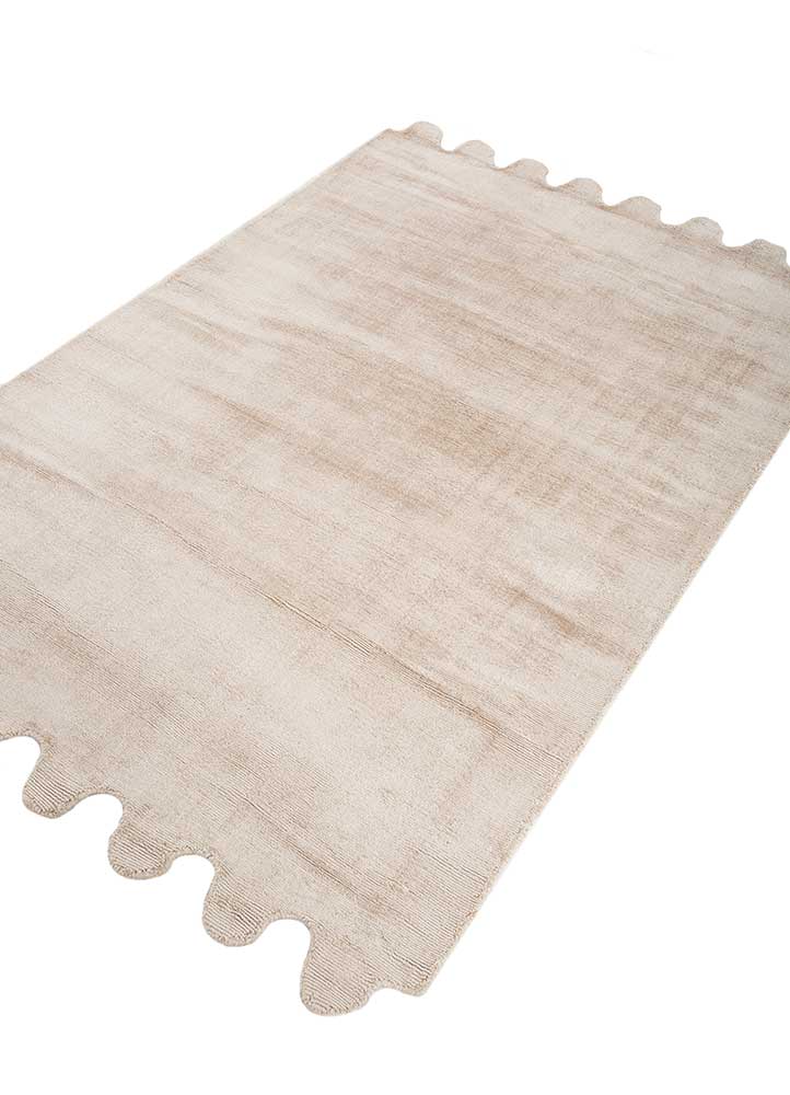 echo beige and brown viscose Hand Loom Rug - FloorShot