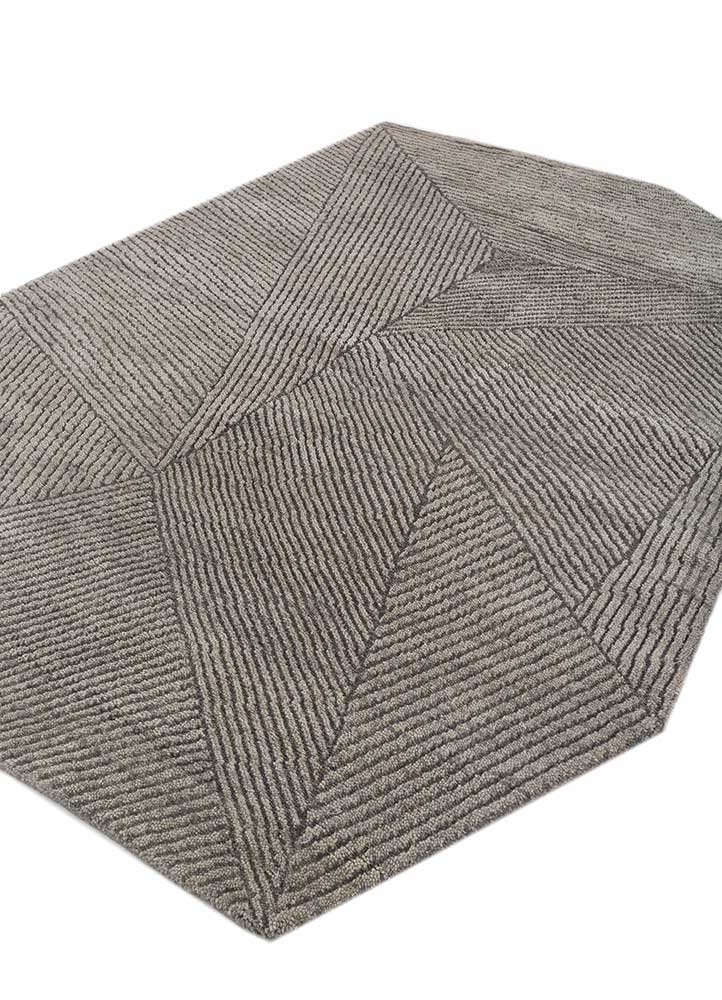 uvenuti grey and black wool Hand Knotted Rug - FloorShot