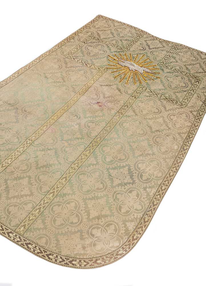 bespoke sile green cotton Wall Art Rug - FloorShot