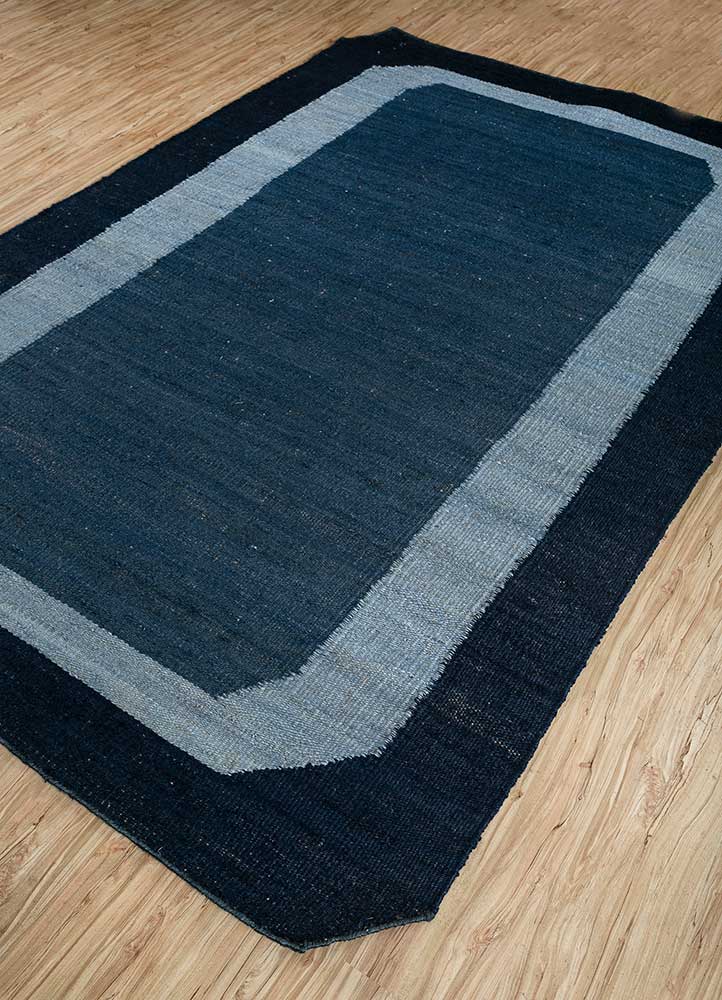 daaira blue jute and hemp Flat Weaves Rug - FloorShot