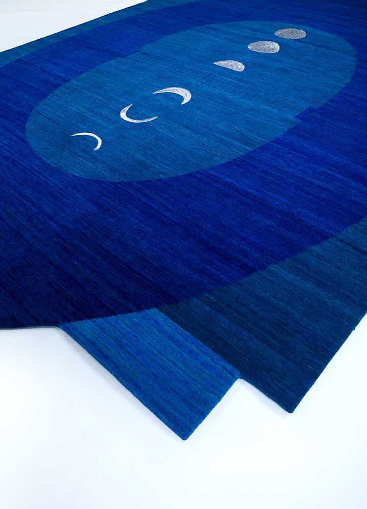 brahmaand blue wool Hand Knotted Rug - FloorShot