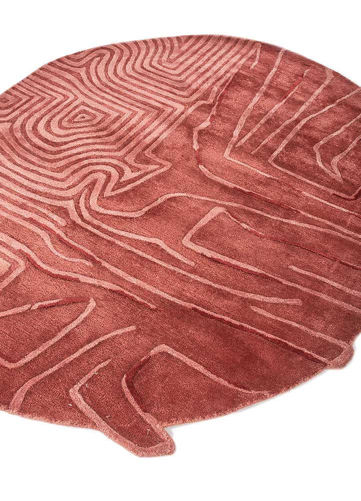 come around red and orange wool and viscose Hand Tufted Rug - FloorShot
