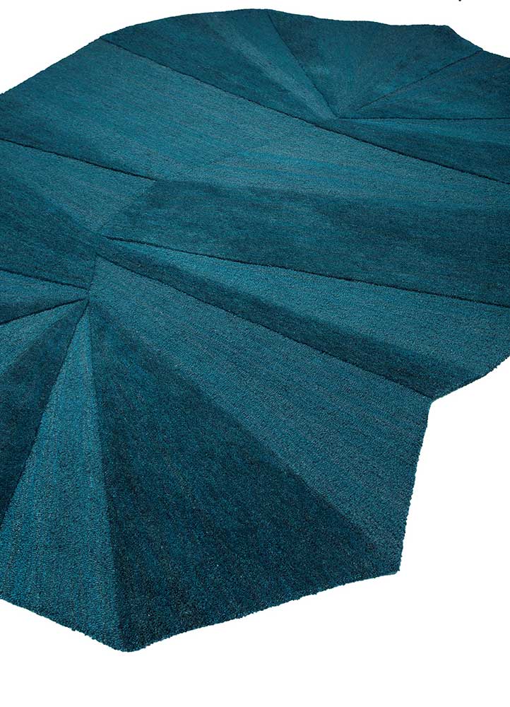 come around blue wool and viscose Hand Tufted Rug - FloorShot