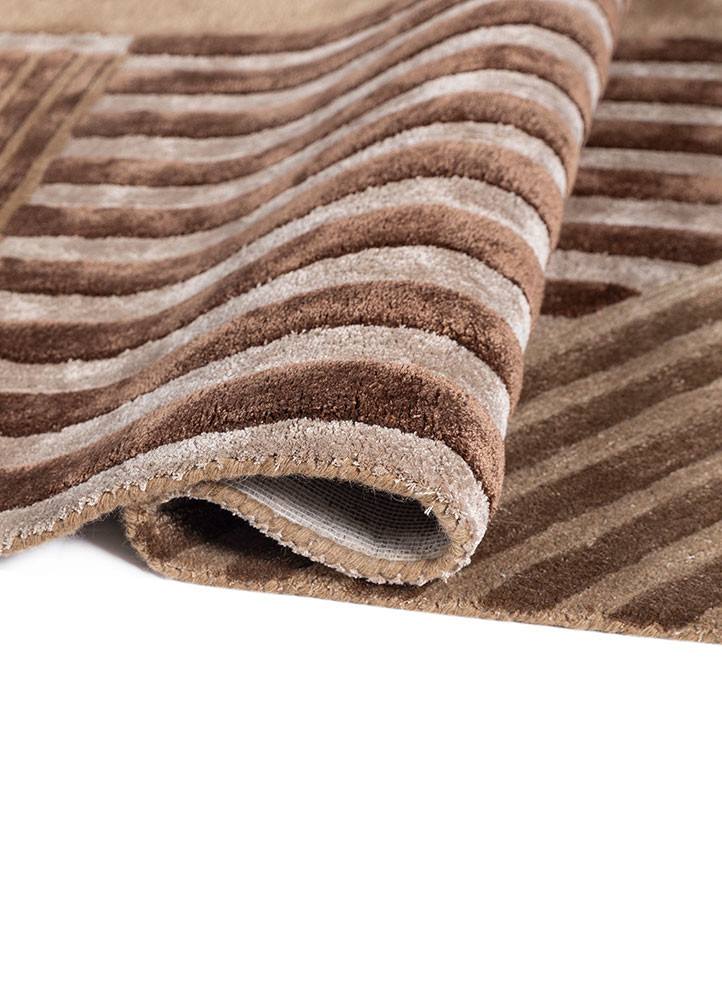 come around beige and brown wool and viscose Hand Tufted Rug - FloorShot come around beige and brown wool and viscose Hand Tufted Rug - FloorShot