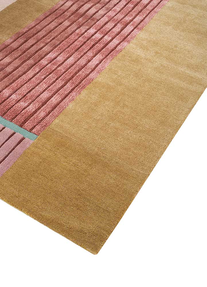 come around gold wool and viscose Hand Tufted Rug - FloorShot