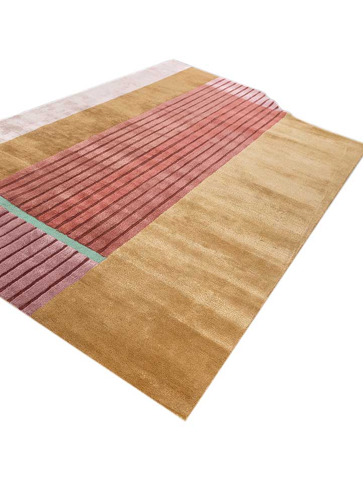 come around gold wool and viscose Hand Tufted Rug - FloorShot