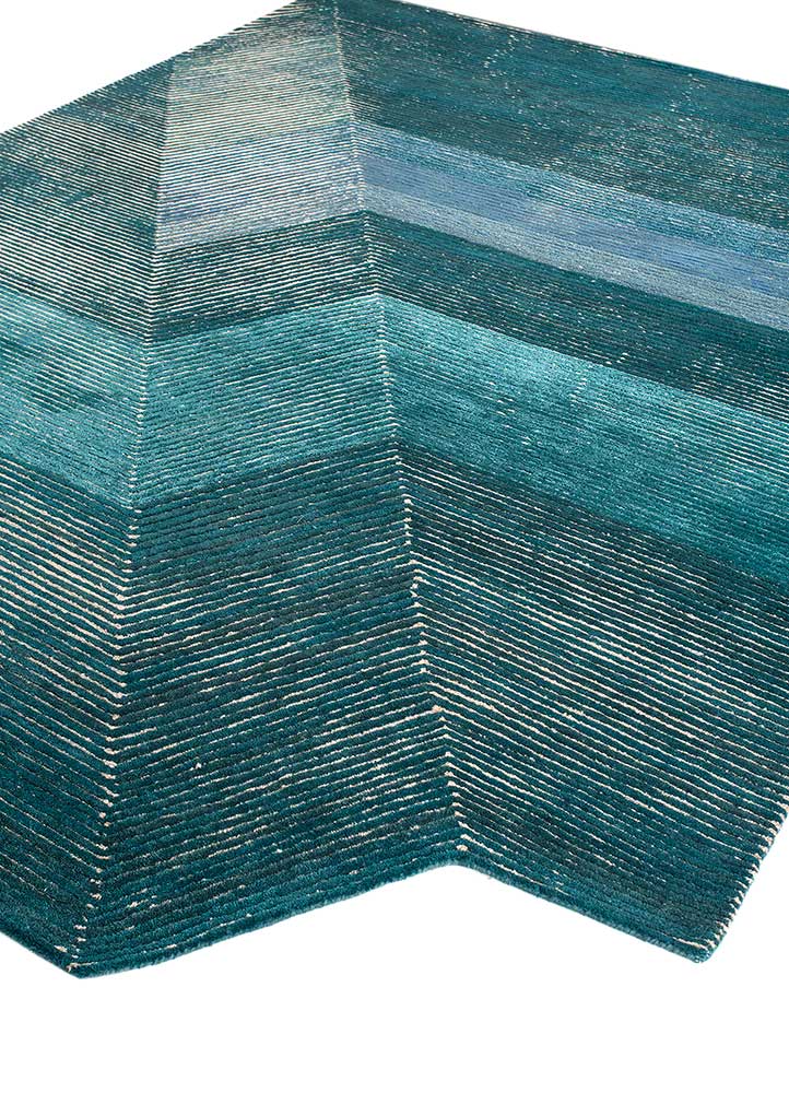 pathways blue wool and viscose Hand Tufted Rug - FloorShot