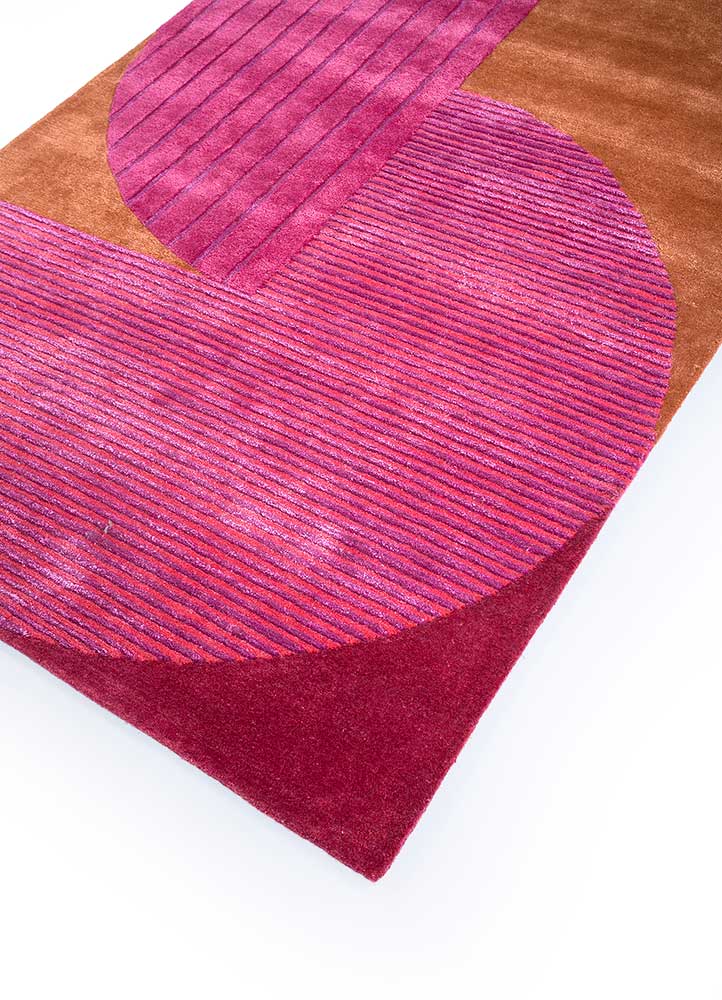 come around pink and purple wool and viscose Hand Tufted Rug - FloorShot