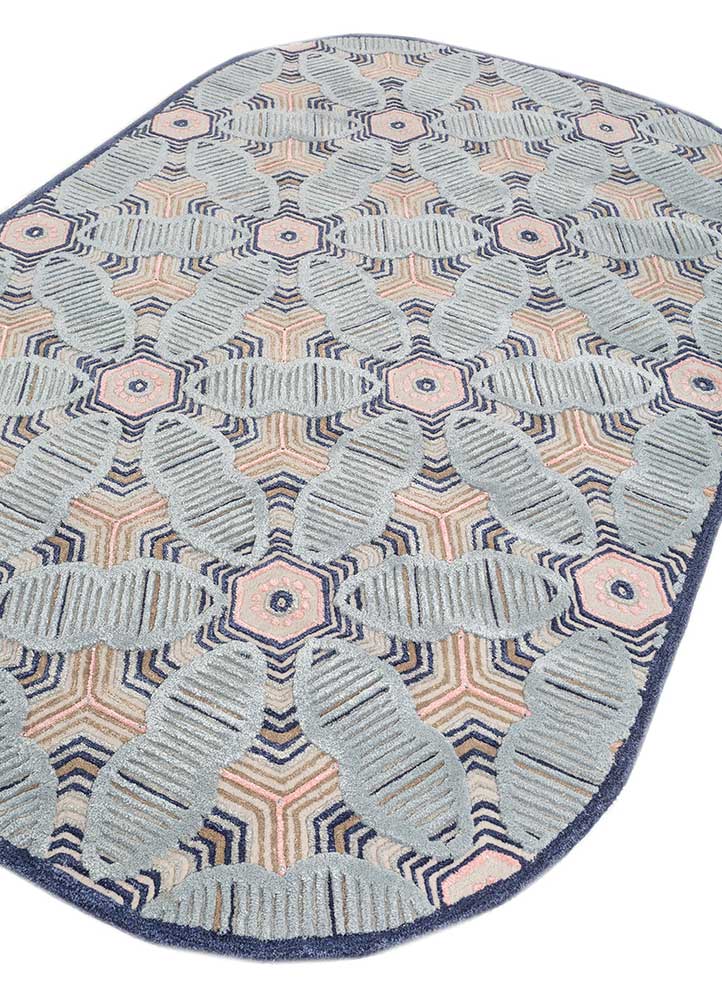 jaipur wunderkammer blue wool and viscose Hand Tufted Rug - FloorShot