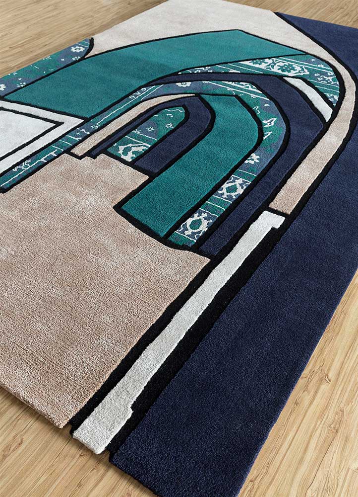 concoction blue wool and viscose Hand Tufted Rug - FloorShot