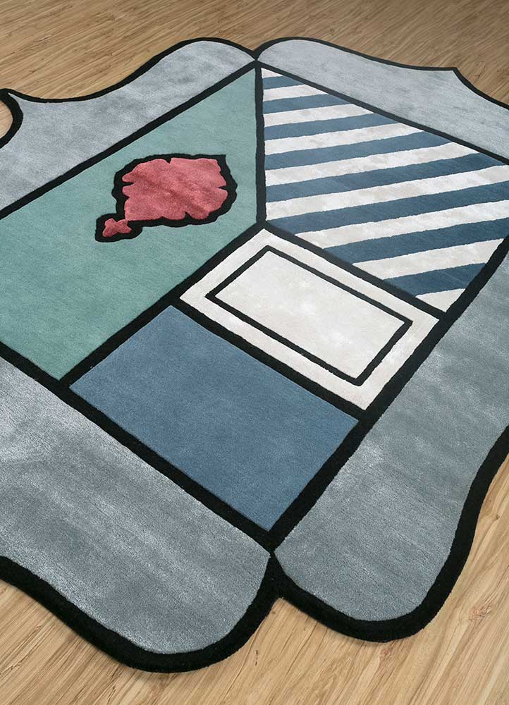 concoction blue wool and viscose Hand Tufted Rug - FloorShot