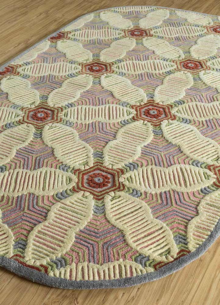 jaipur wunderkammer beige and brown wool and viscose Hand Tufted Rug - FloorShot