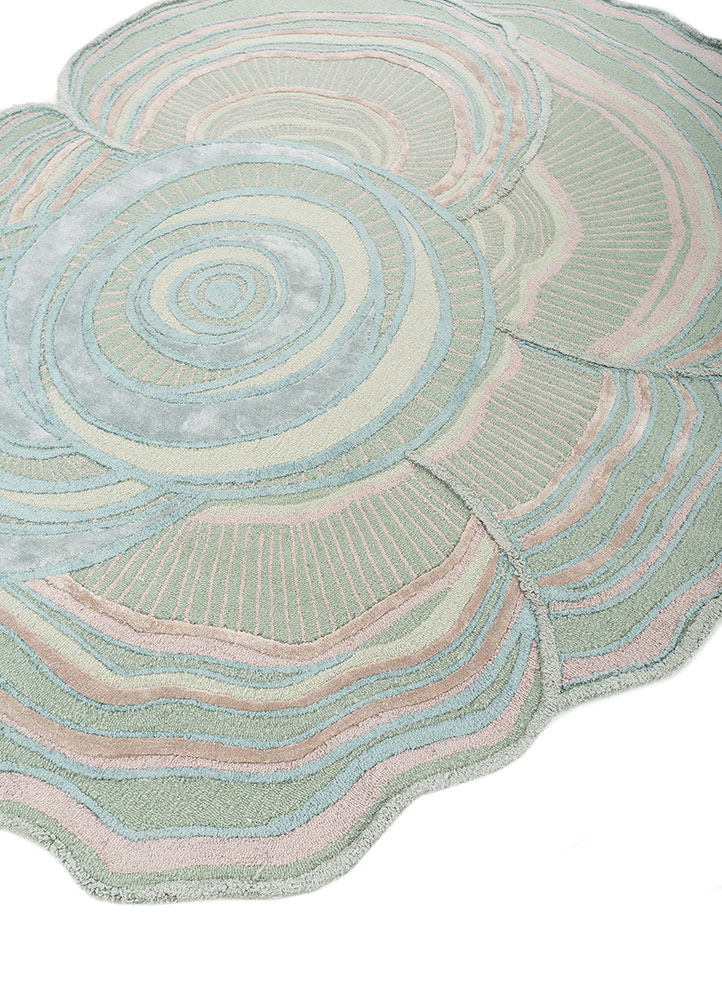aurelia green wool and viscose Hand Tufted Rug - FloorShot