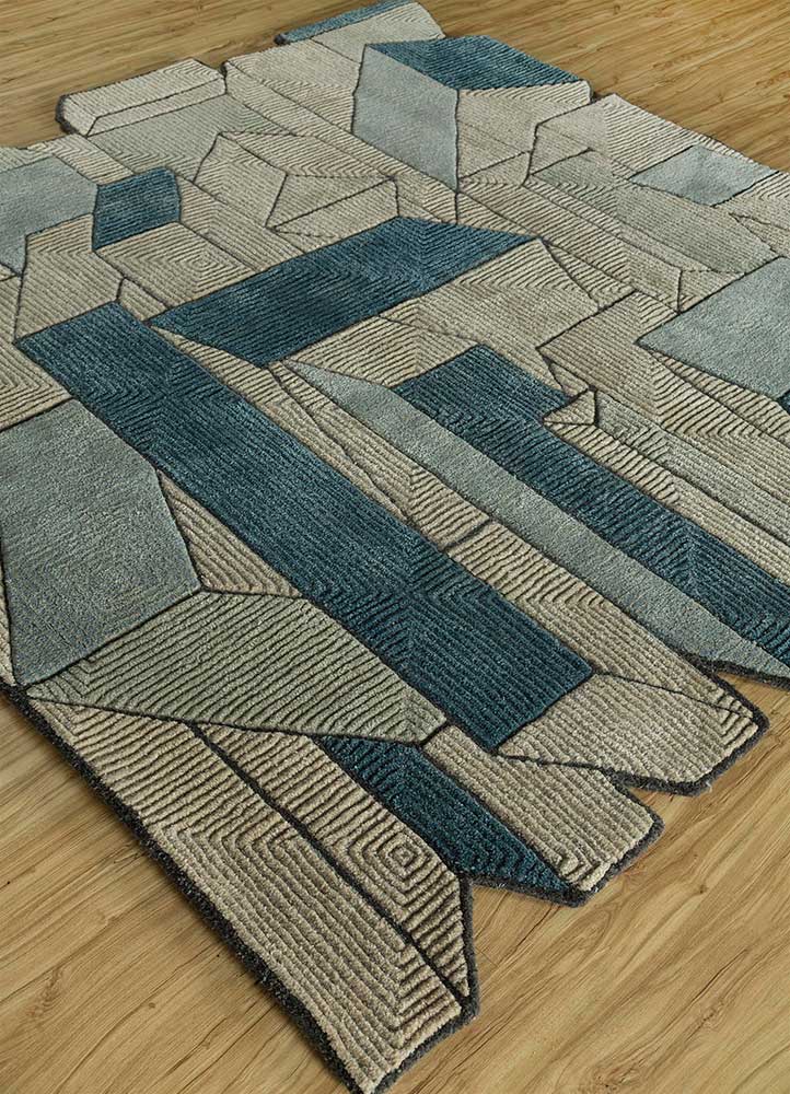 archetype grey and black wool and viscose Hand Tufted Rug - FloorShot