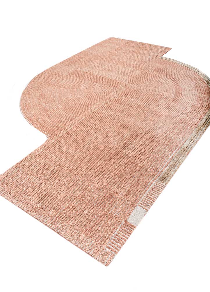 come around red and orange wool and viscose Hand Tufted Rug - FloorShot