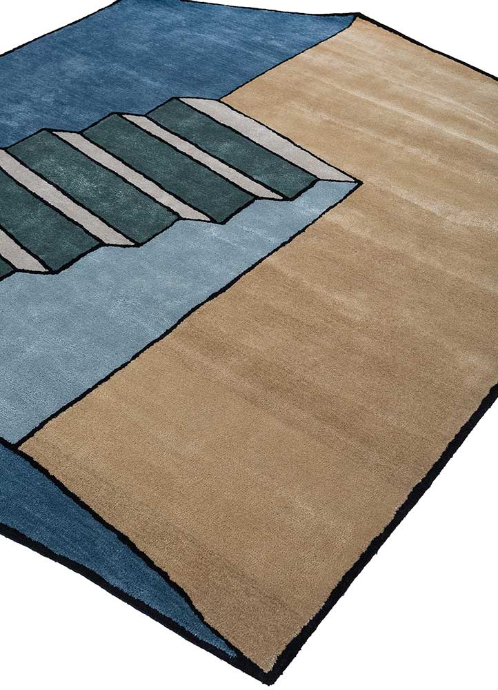 archetype blue wool and viscose Hand Tufted Rug - FloorShot