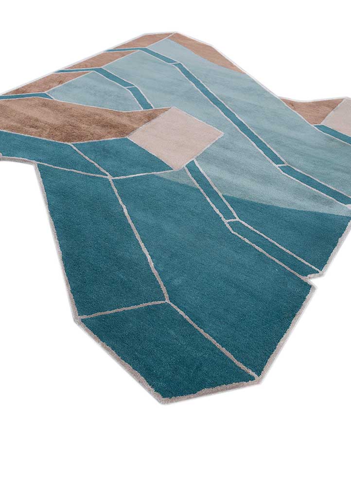 archetype blue wool and viscose Hand Tufted Rug - FloorShot