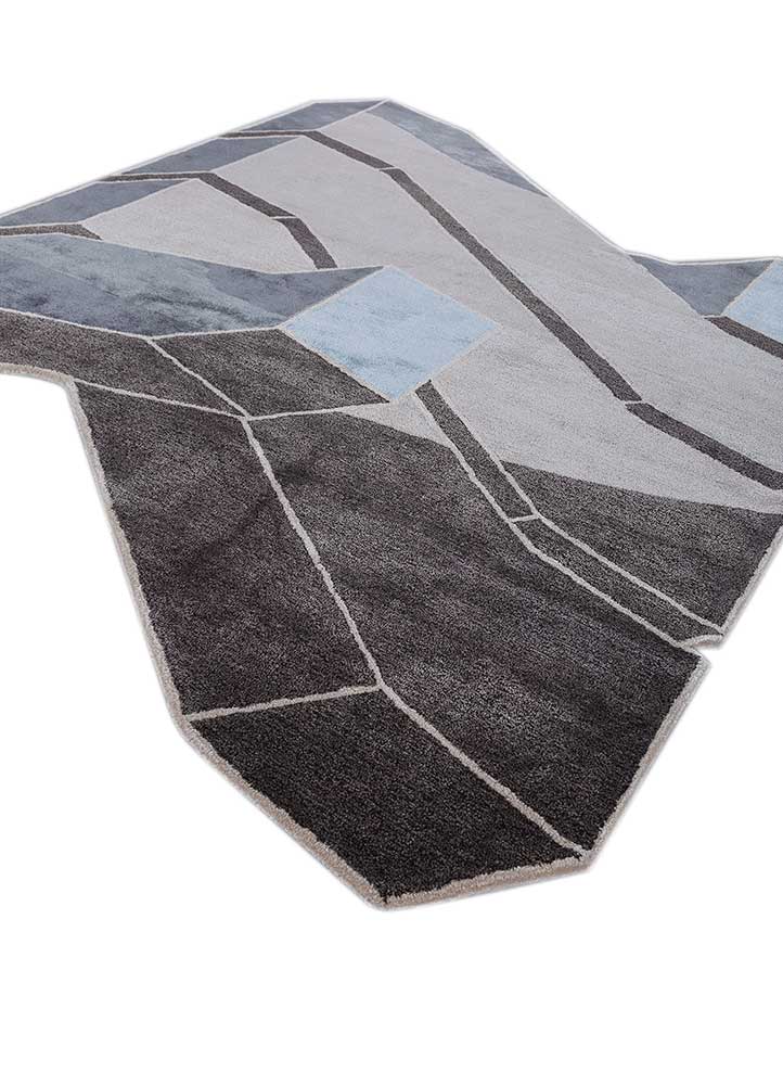 archetype grey and black wool and viscose Hand Tufted Rug - FloorShot