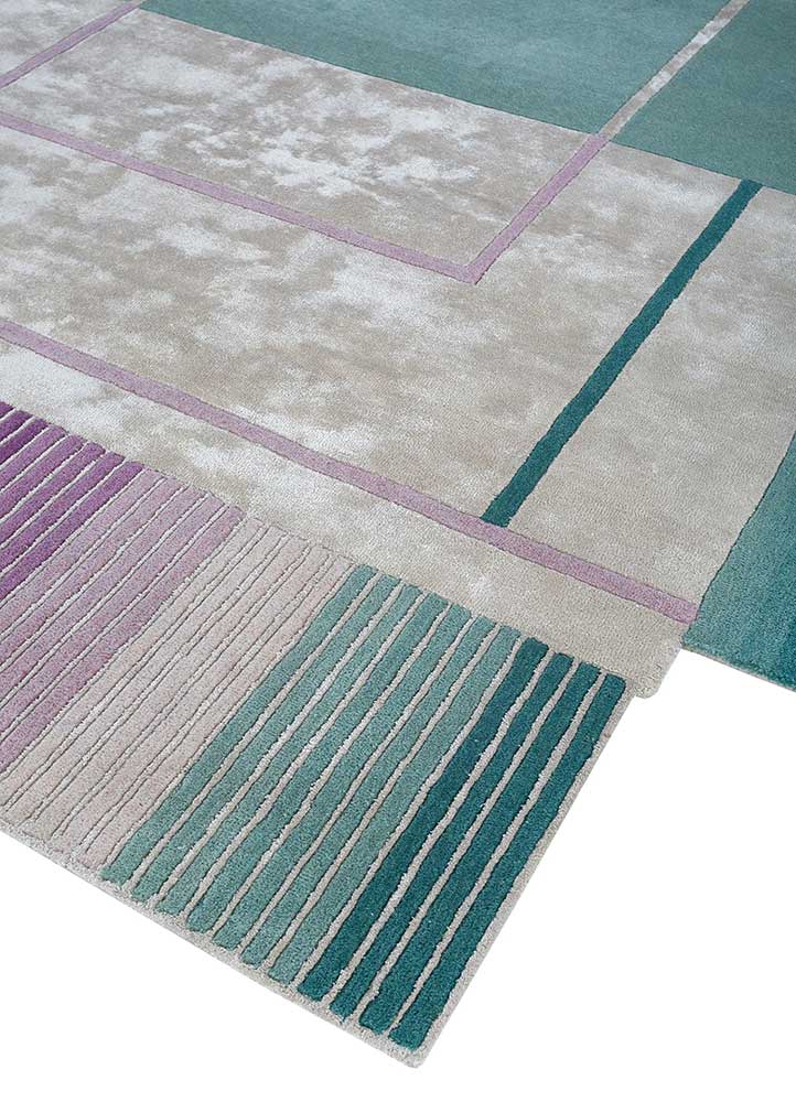 vyom green wool and viscose Hand Tufted Rug - FloorShot