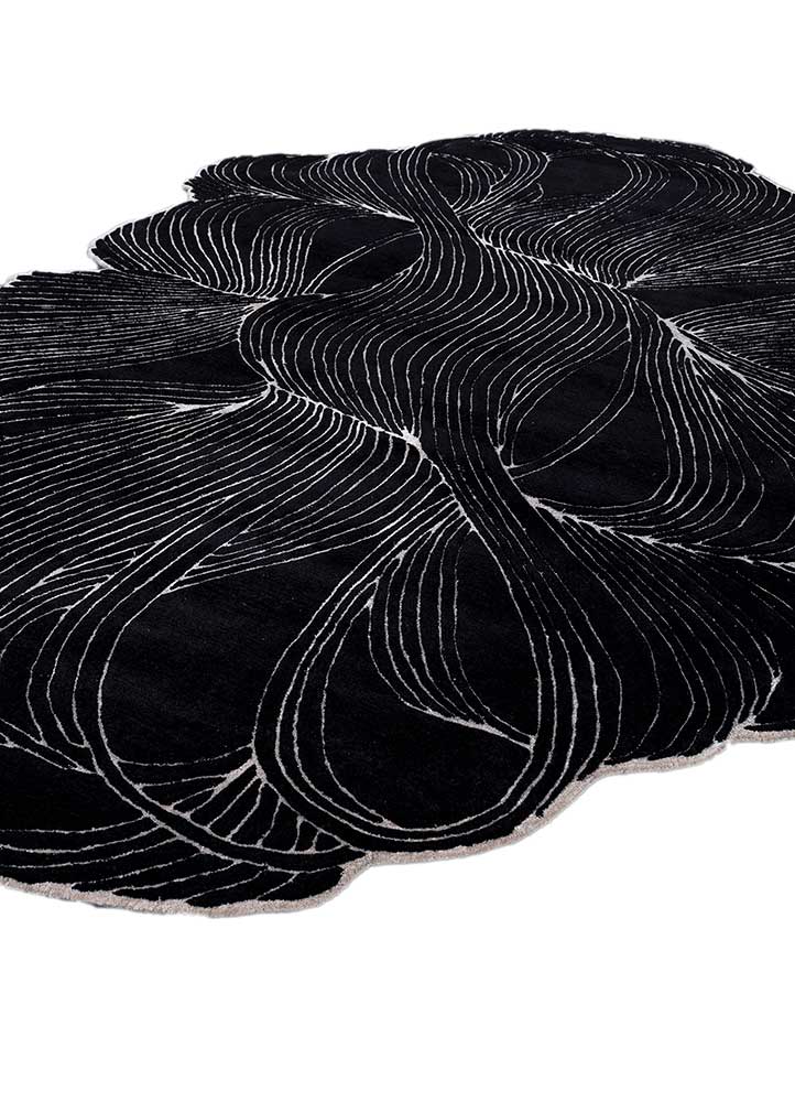 infini grey and black wool and viscose Hand Tufted Rug - FloorShot