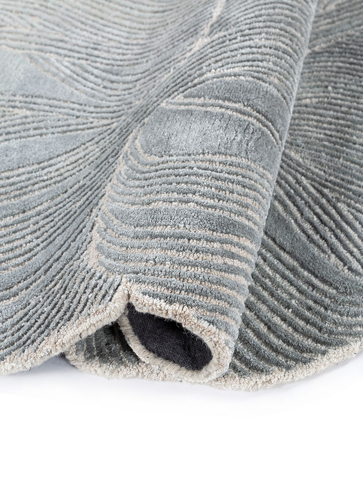 infini blue wool and viscose Hand Tufted Rug - FloorShot