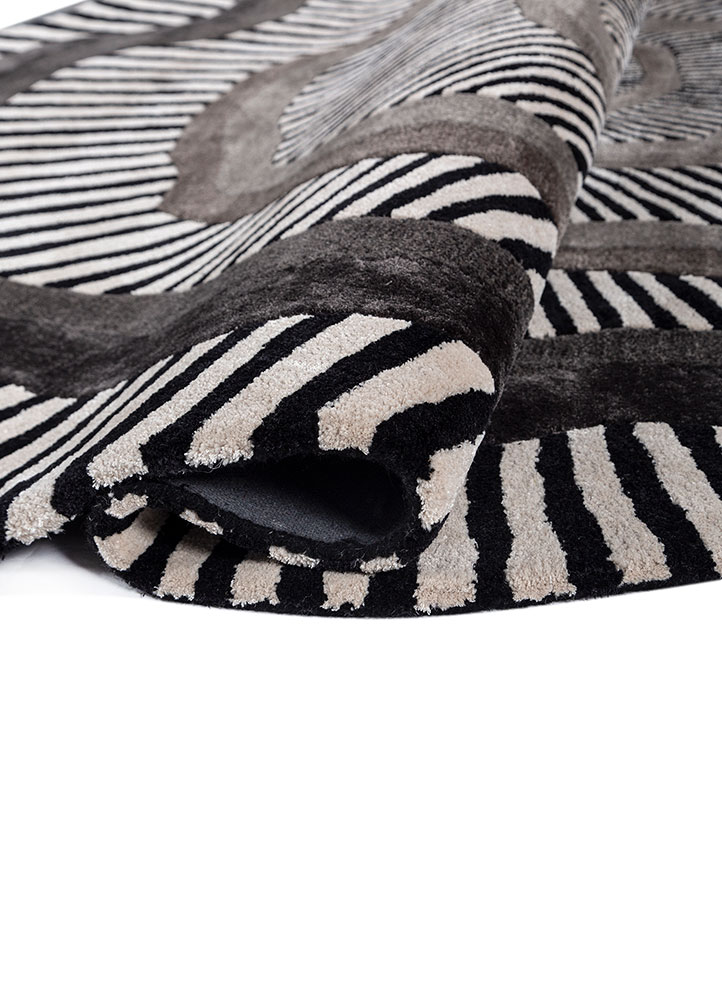 adrift grey and black wool and viscose Hand Tufted Rug - FloorShot