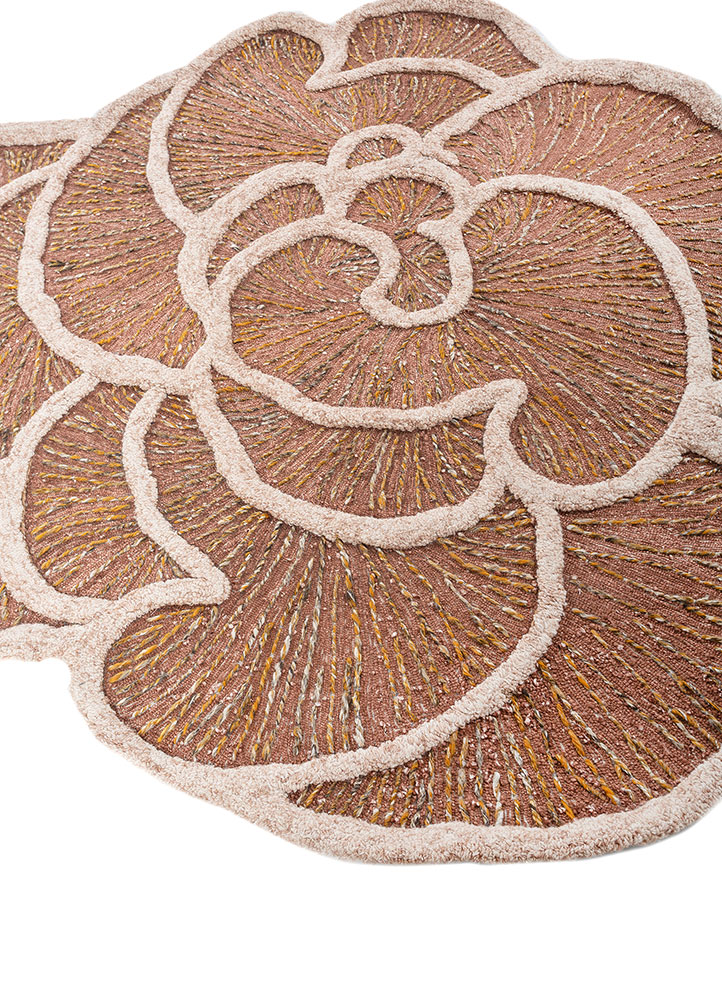 aurelia red and orange wool and viscose and silk Hand Tufted Rug - FloorShot
