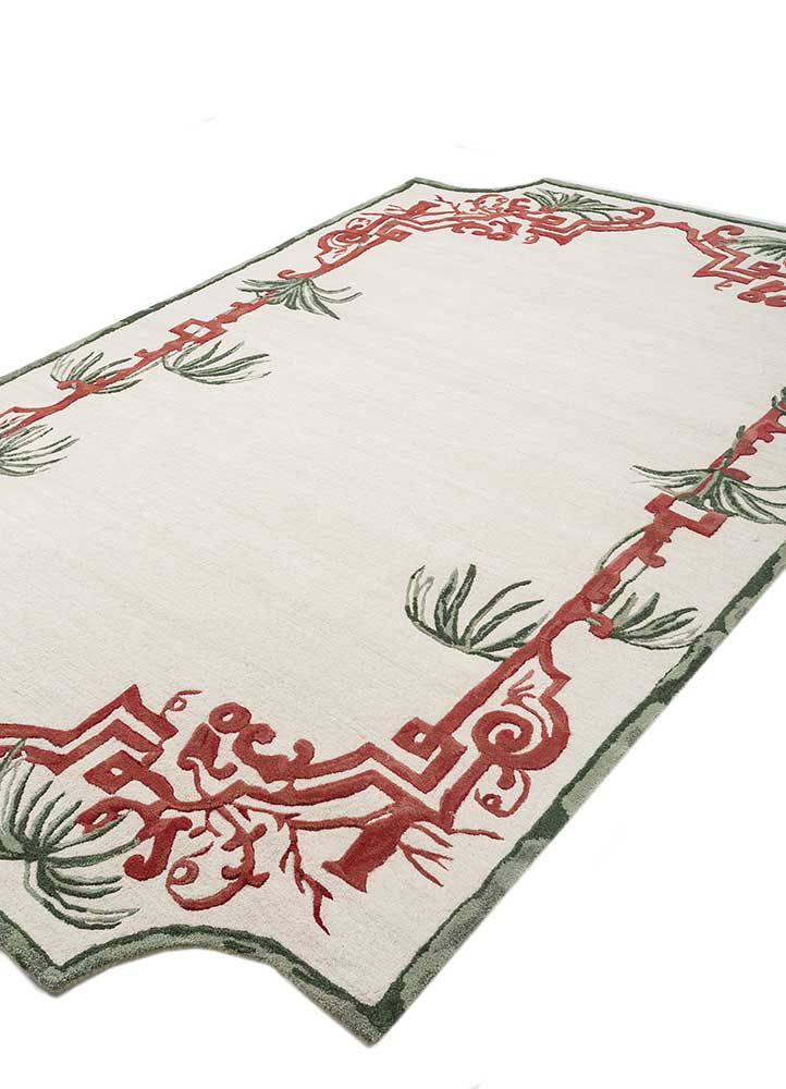 jardins du monde ivory wool Hand Tufted Rug - FloorShot