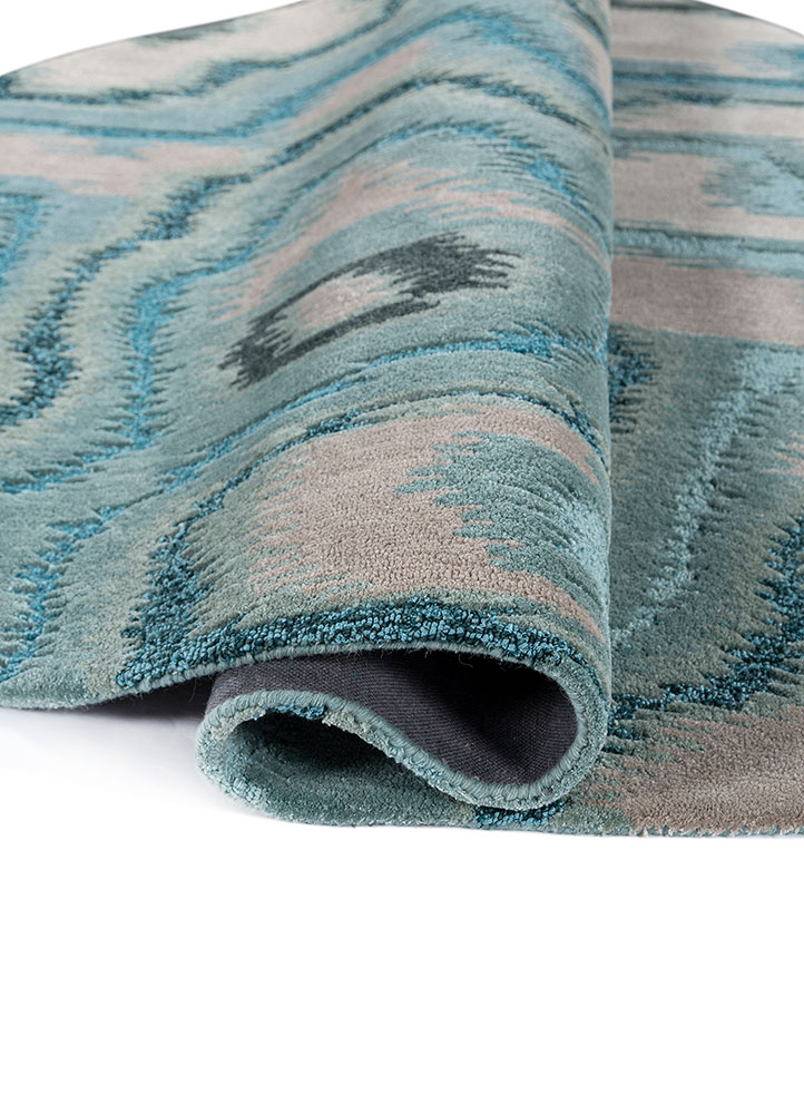 mythos blue wool and viscose Hand Tufted Rug - FloorShot