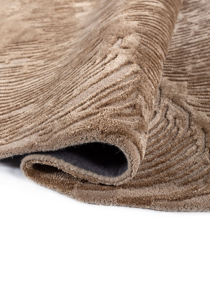 aprezo beige and brown wool and viscose Hand Tufted Rug - FloorShot
