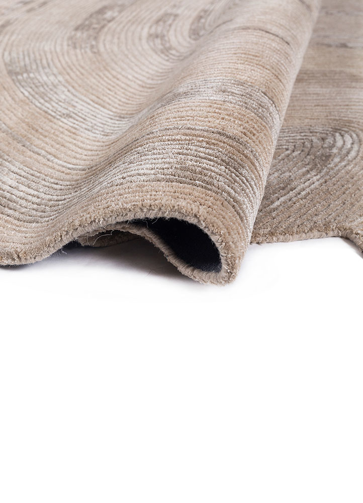 lucid beige and brown wool and viscose Hand Tufted Rug - FloorShot lucid beige and brown wool and viscose Hand Tufted Rug - FloorShot
