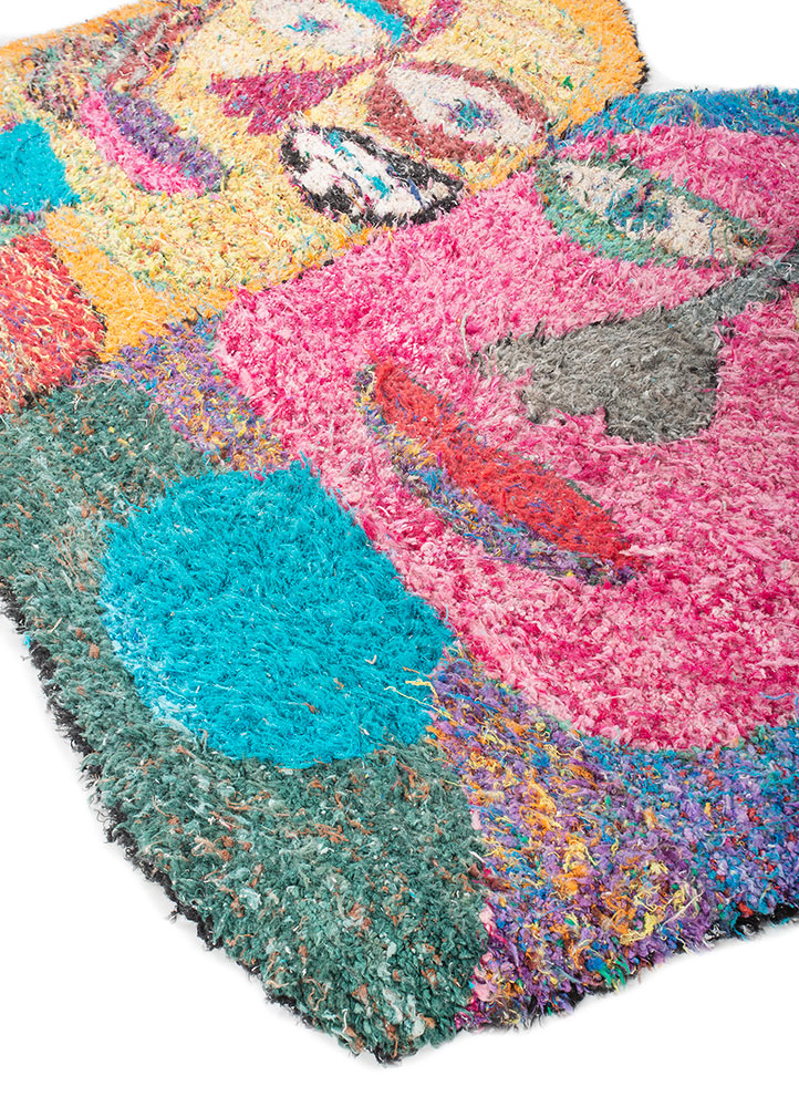 dreamers pink and purple viscose and polyester Hand Knotted Rug - FloorShot